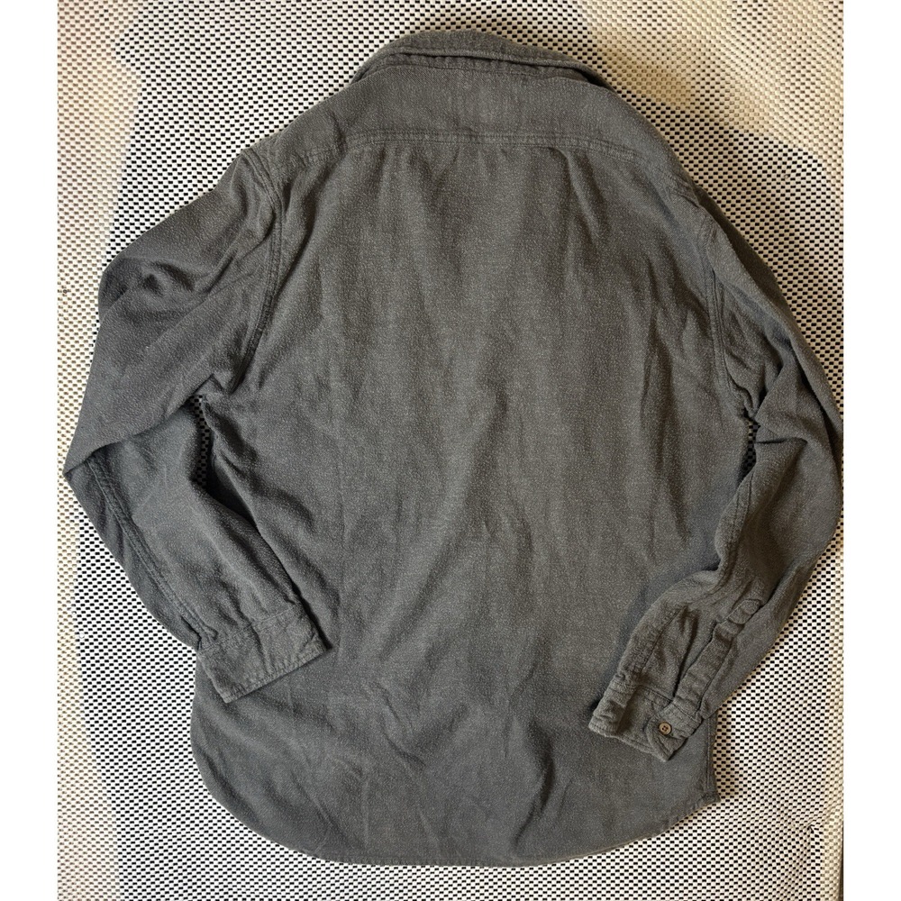 Quiksilver Mens Slim Fit Flannel Shirt Charcoal Grey Button Down Large L - Picture 5 of 8